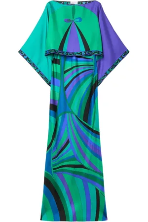 Puccini Iride-print cape dress