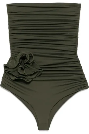 MAGDA BUTRYM Flower-appliqu?? draped swimsuit