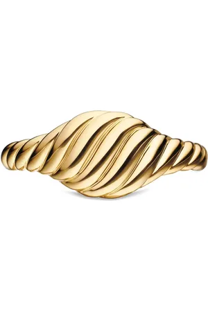 David Yurman 18kt yellow Sculpted Cable micro pinky ring (7mm)