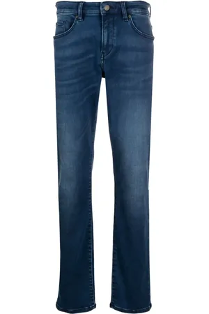 HUGO BOSS Logo-patch slim-cut jeans