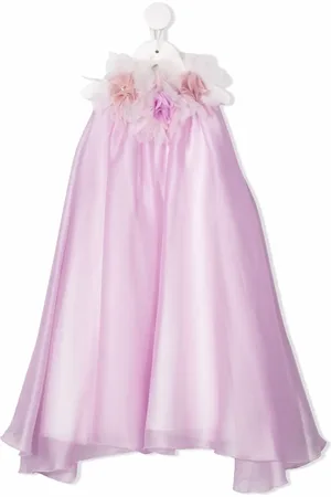 LA STUPENDERIA Floral-appliqué flared dress