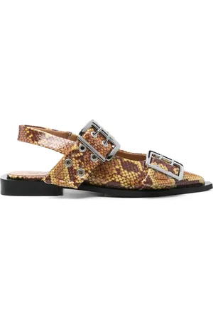 Ganni Animal-print ballet flats