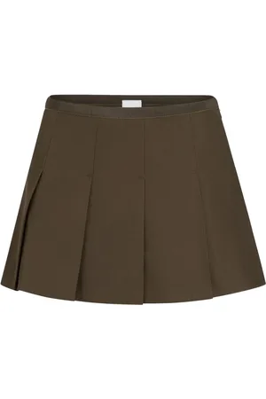 Patou Pleated gabardine mini skirt