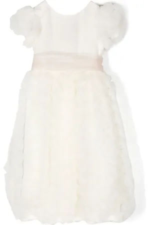 LA STUPENDERIA Floral-appliqu?? silk dress