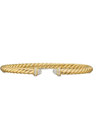 David Yurman 18K yellow Cablespira?? Flex diamond bangle