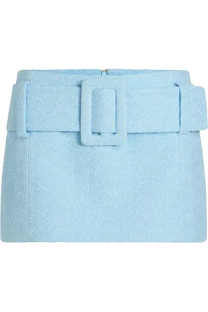 Patou Belted organic-cotton mini skirt