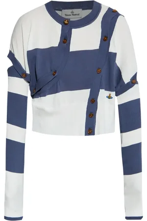 Vivienne Westwood Striped button-detail cropped cardigan