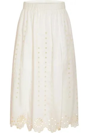 Marie Oliver Vandy broderie-anglaise midi skirt