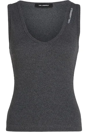 Karl Lagerfeld V-neck ribbed tank top