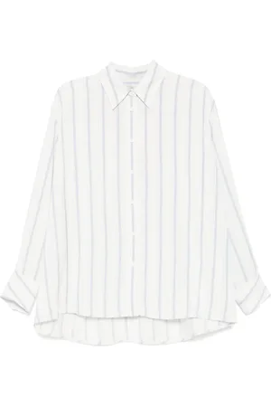 Recto Double layered-cuffs striped shirt