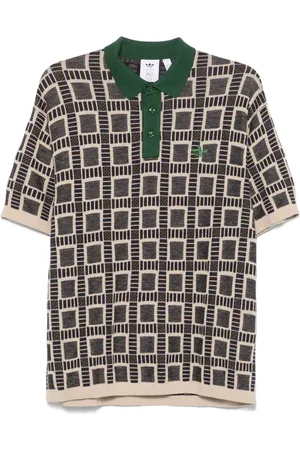 adidas X Brain Dead patterned-jacquard polo shirt