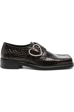 MARTINE ROSE Square-toe buckle loafers