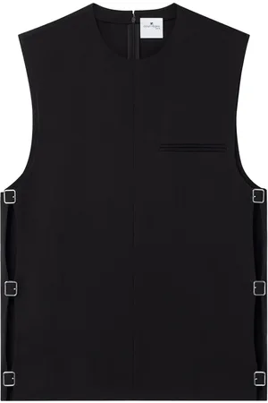 Courrèges Buckle-detail sleeveless wool top