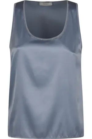 PESERICO SIGN Satin scoop-neck top