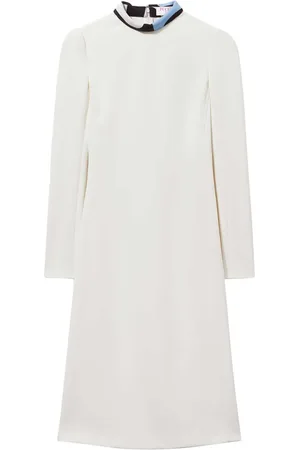 Puccini Contrast-collar midi dress
