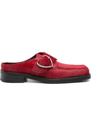 MARTINE ROSE Square-toe buckle loafers