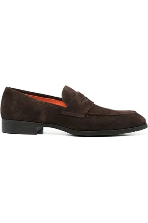 santoni Low-heel suede loafers