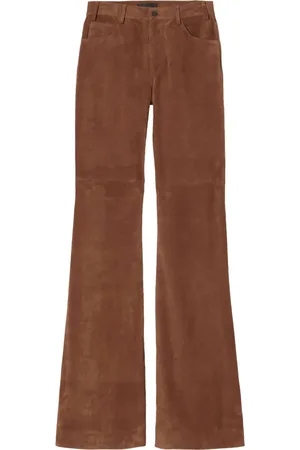 NILI LOTAN Roe flared suede trousers