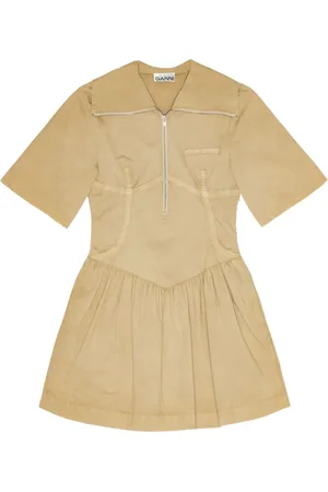 Ganni Washed stretch-cotton mini dress