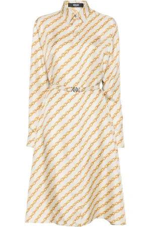 VERSACE Oblique Chain-print shirt dress