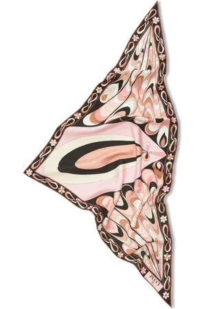 Puccini Maddalena and Onde-print silk scarf