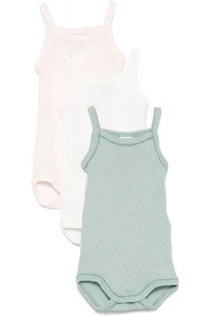 Petit Bateau Pointelle-knit bodies (pack of three)