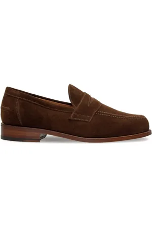 Sanders Aldwych suede penny loafers
