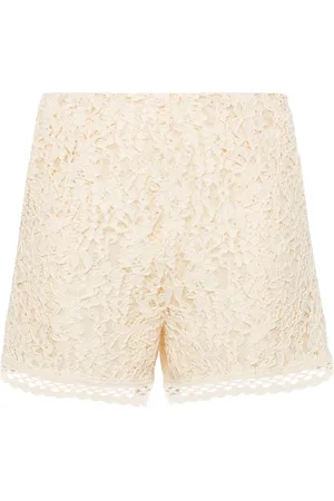 Twin-Set Corded-lace high-waist shorts