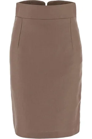 TAGLIATORE Linen midi skirt
