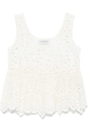 Ermanno Firenze Broderie anglaise tank top