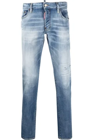 Dsquared2 Embroidered-logo straight-leg jeans