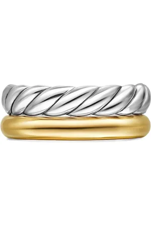 David Yurman 18K yellow gold and sterling DY Mercer® Two Row ring
