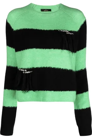 Twin-Set Rhinestone-embellished striped jumper