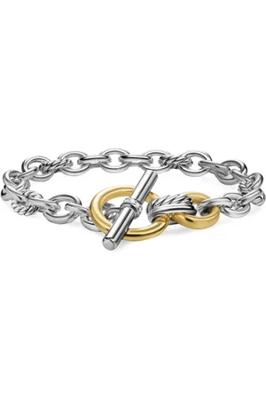 David Yurman 18K yellow gold and sterling DY Mercer® Toggle Chain diamond bracelet