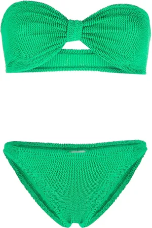 Hunza G Jean textured bandeau bikini
