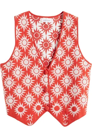 Chinti & Parker X Laura Whitmore patterned-jacquard waistcoat