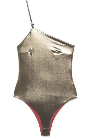 Patrizia Pepe Lamé-effect swimsuit