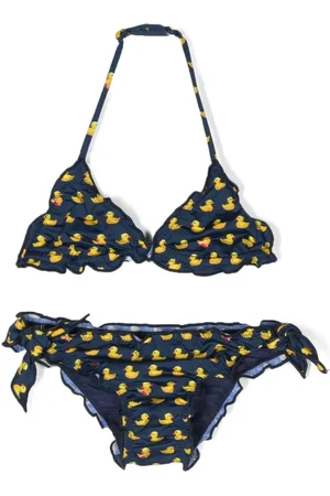 MC2 SAINT BARTH Duck-print ruffle-detail bikini