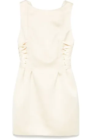 Elisabetta Franchi Boat-neck satin mini dress