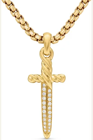 David Yurman 18kt yellow Petrvs Dagger diamond amulet (31.5mm)