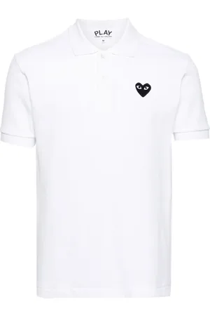 Comme des Garçons Heart-patch cotton polo shirt