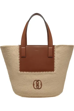 Bally Logo-plaque woven basket tote bag