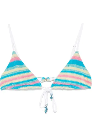 Casablanca Stripe towelling bikini top