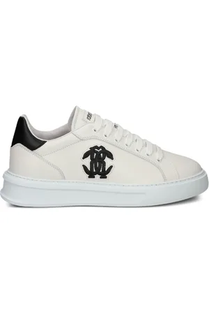 Roberto Cavalli Mirror Snake-appliqué sneakers