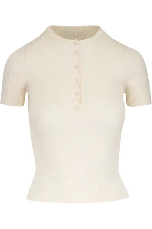 NILI LOTAN Francene ribbed short-sleeve top