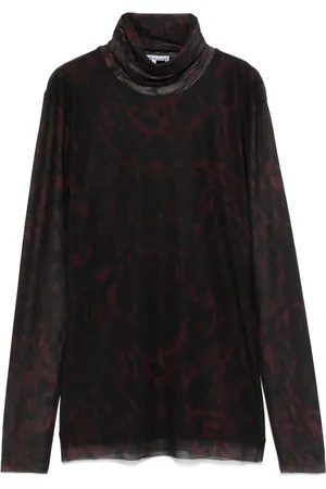 Ganni Printed mesh top
