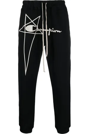 Rick Owens Logo-embroidered organic cotton track pants