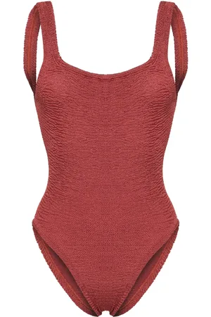 Hunza G Square-neck shirred swimsuit