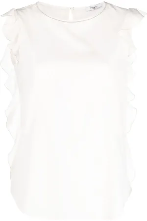 PESERICO SIGN Ruffle-trim sleeveless blouse