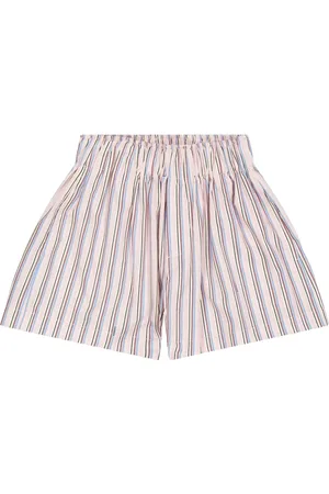 LANEUS Stripped wide-leg shorts
